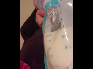 Pumping my FULL TITS && getting LOTS of MILK- pt. #1