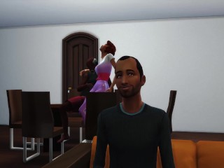 Mega Sims- Cheating wife gangbanged by BBC infront of husband (Sims 4)