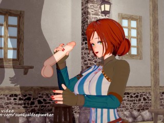 The Witcher Triss Merigold is a tavern slut (3D PORN)