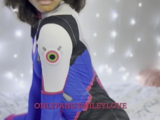 Teen Lightskin Ebony Goddess Cosplays as D.Va from Overwatch and Squirts Five Times on BBC