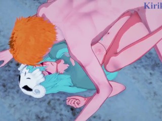 Nel Tu(Nelliel) and Ichigo Kurosaki have deep fucking on the beach. - BLEACH Hentai