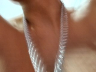 My slut wife and cocksucker AimeeParadise is riding my dick and shaking her big tits over my face))