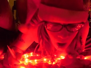 Slutty Santa's lil helper gets stuck under tree!? And  gets fucked!