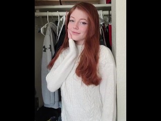 Innocent 19 year old redhead titty drop