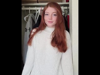 Innocent 19 year old redhead titty drop