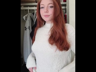 Innocent 19 year old redhead titty drop
