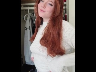 Innocent 19 year old redhead titty drop