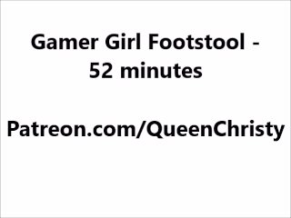 Gamer Girl Nylon Human Footstool Slave