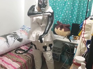 PVC Penguin Cosplay Gasmask Breathplay Sissy Hump Inflatable