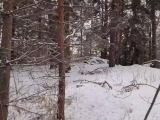 Outdoor masturbation fantasy - Caught masturbating outdoors in the snow