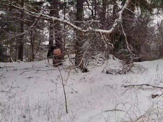 Outdoor masturbation fantasy - Caught masturbating outdoors in the snow