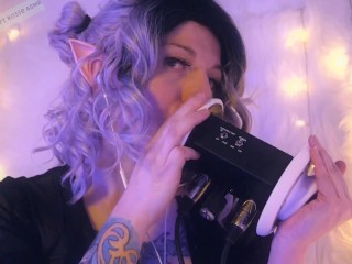 SFW ASMR - Extra Wet Elf Ear Eating - PASTEL ROSIE Licking Your Ears Is So Hot - Sexy Tongue Fetish