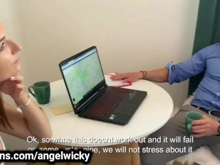 Angel Wicky fuck the business meeting!
