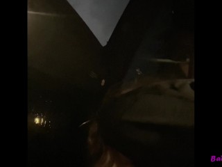Fucking Hot Babe In Tesla Car Self Driving At Night
