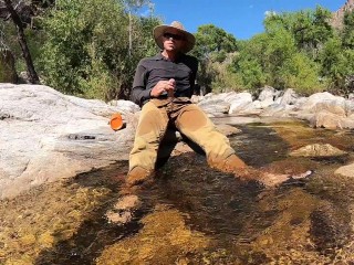 Pissing on myself and cooling off in a river after a hot day of field work