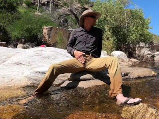 Pissing on myself and cooling off in a river after a hot day of field work