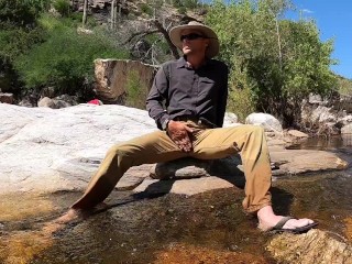 Pissing on myself and cooling off in a river after a hot day of field work