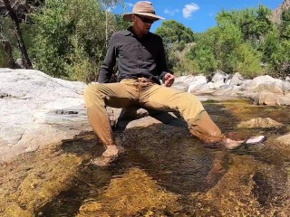 Pissing on myself and cooling off in a river after a hot day of field work