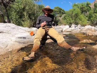 Pissing on myself and cooling off in a river after a hot day of field work