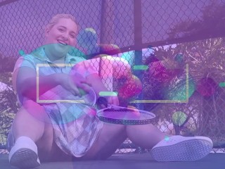 BBW Bouces Tennis Ball then Removes Socks and Shoes
