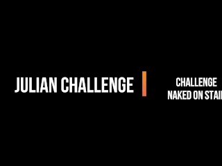 Challenge naked on stair - I asked a friend to help me film me and I cum in front of her