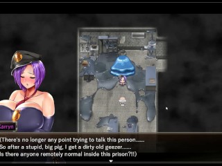 Karryn's Prison [PornPlay Hentai game] Ep.12 rough threesome with a slime monster and a thug