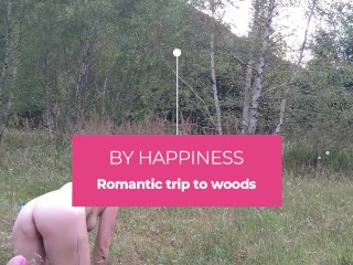 Romantic trip to woods