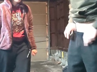 Scrawny Dicked Friend Pays For Blowjob while Heather Kane's on Her Cigarette Break