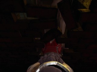 Irelia gets trapped in a wall and... eats a cock + her good anal