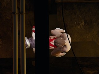 Irelia gets trapped in a wall and... eats a cock + her good anal