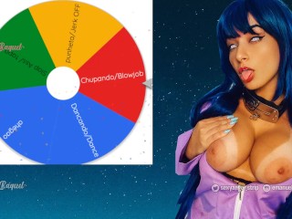 Hinata cosplay wheel of sex game, twerk, blowjob, tits fuck and so much more, do you want to play??