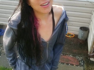 Nerdy Faery Shoe Piss and Soaked Sprinkler Fun