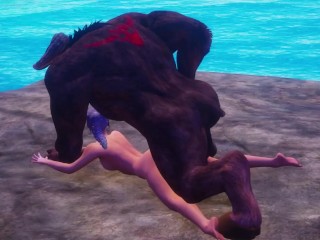 Furry Minotaur vs Horny Girl | Big Cock Monster | 3D Porn Wild Life