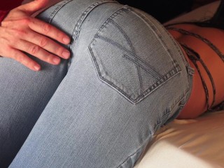 Assjob PRE-Cum on my Tight Denim Jeans FETISH