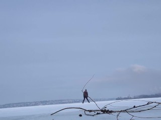 End of the day. Winter walk