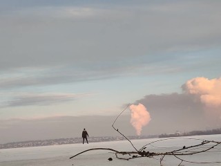 End of the day. Winter walk