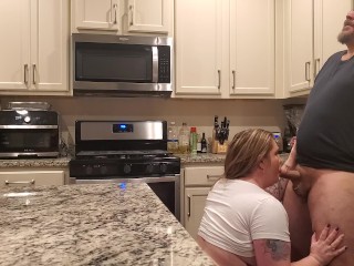 Blowjob and Hard fuck in the kitchen 