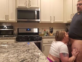 Blowjob and Hard fuck in the kitchen 