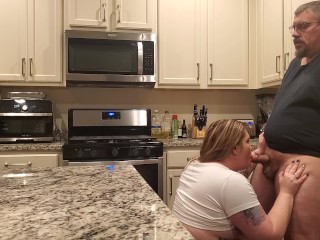 Blowjob and Hard fuck in the kitchen 