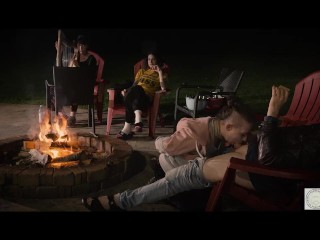 Campfire blowjob with smores and harp music