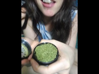 PinkMoonLust Crazy 420 Ganja Hippie Slut Eats Your Weed Maniacally Oral Fixation Yummy Tasting Green