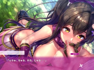 【R18版女忍者エロゲーNinNinDays動画13】フェラHシーン 野外で巨乳丸出しのすみれちゃんに仁王立ちフェラしてもらっちゃう！(爆乳くノ一 ニンニンデイズ実況プレイ ninja Hentai