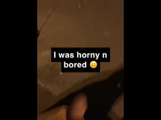 Jerking off in street at night intersection 