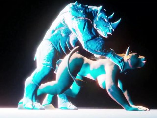 Furry Eva loves a huge furry cock