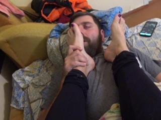 She walked in her socks for four days to bring me a great pleasure of the smell her soles