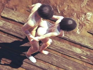 Attack On Titans Hentai - Mikasa Fingering to orgasm then fucked