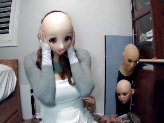 Emily's Masks Pt4! Female mask Emily unmasks from her kigurumi mask Celli! Masks in her doll mask!