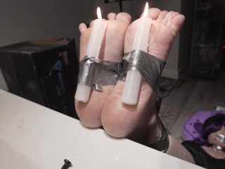 Candles Strapped to my Feet