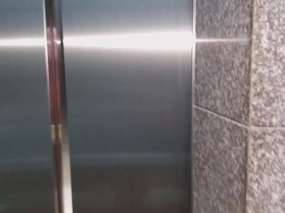 Risky PLAY with my BLACK DILDO in Hotel lift and parking # Public NO PANTIES