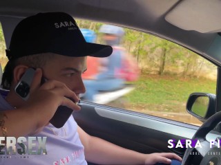 UberSex in Bucaramanga - Natalia Medina in her first service - Blowjob and sex in the car